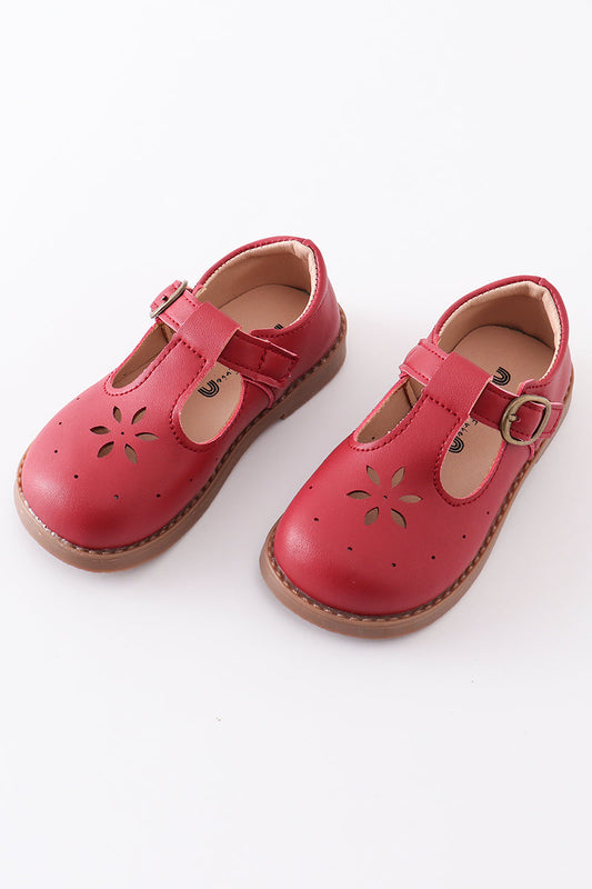 Red vintage appleseed mary jane shoes