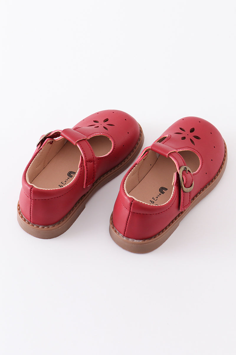 Red vintage appleseed mary jane shoes