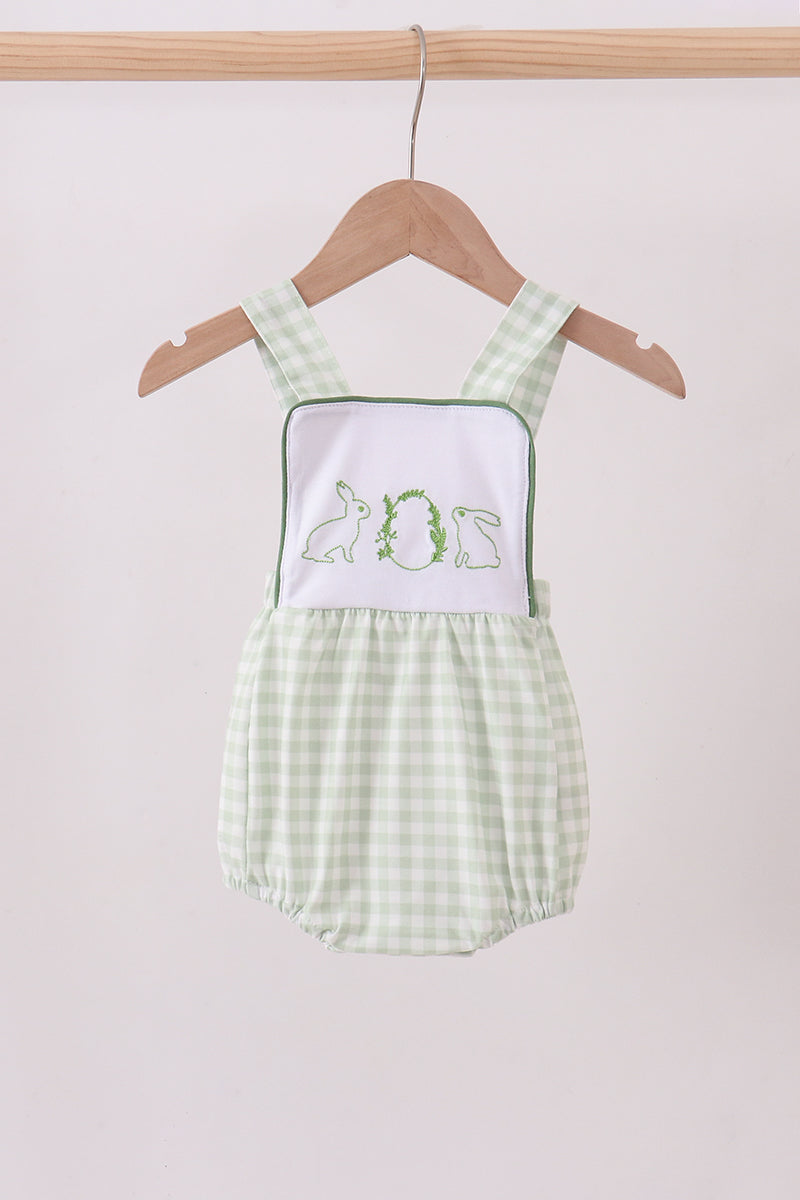 Bunny embroidery gingham bubble