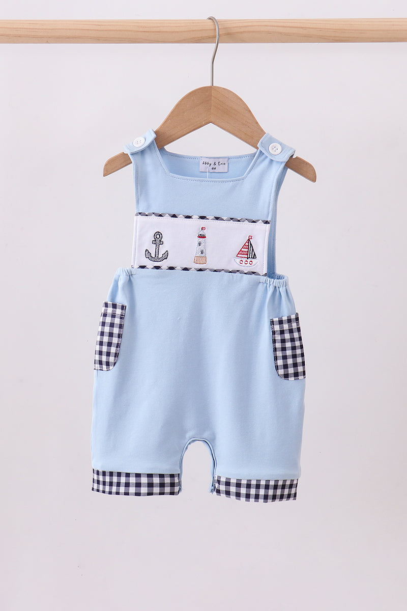 Blue sailboat embroidery jonjon