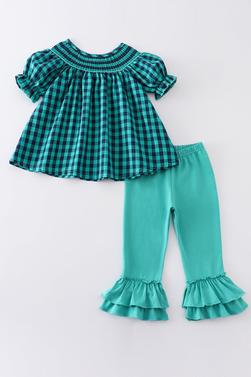 Forest plaid girl set