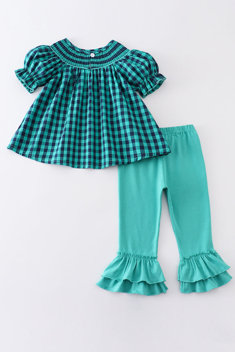 Forest plaid girl set