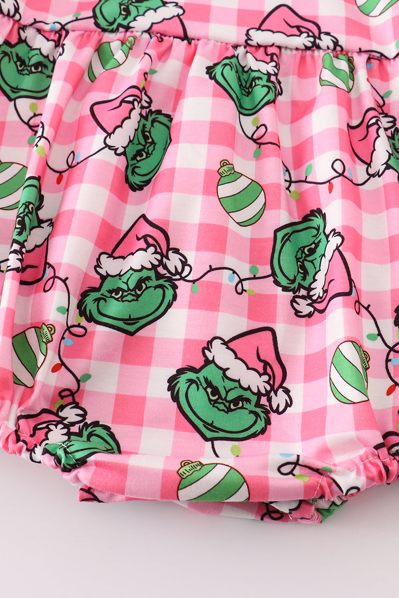 Pink grinch print girl bubble