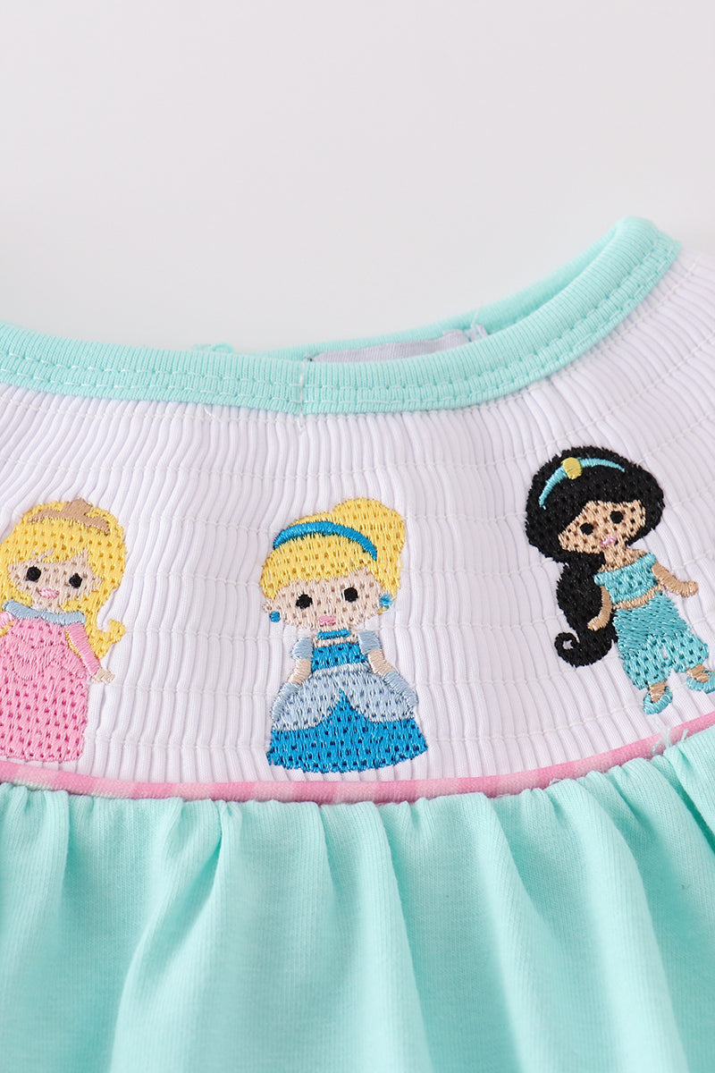 Mint princess embroidery bubble