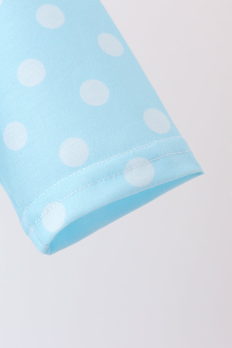 Blue Milk Santa Cookies Ruffle Romper