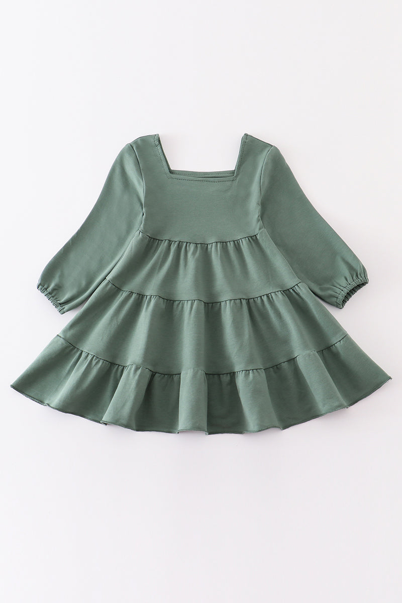 Sage tiered dress