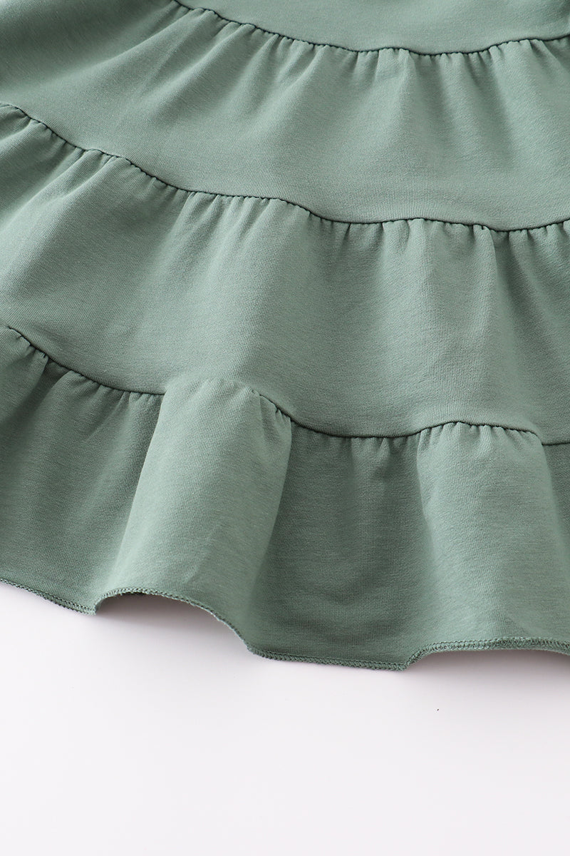 Sage tiered dress