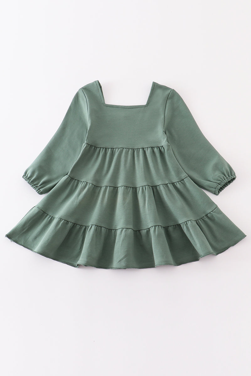 Sage tiered dress