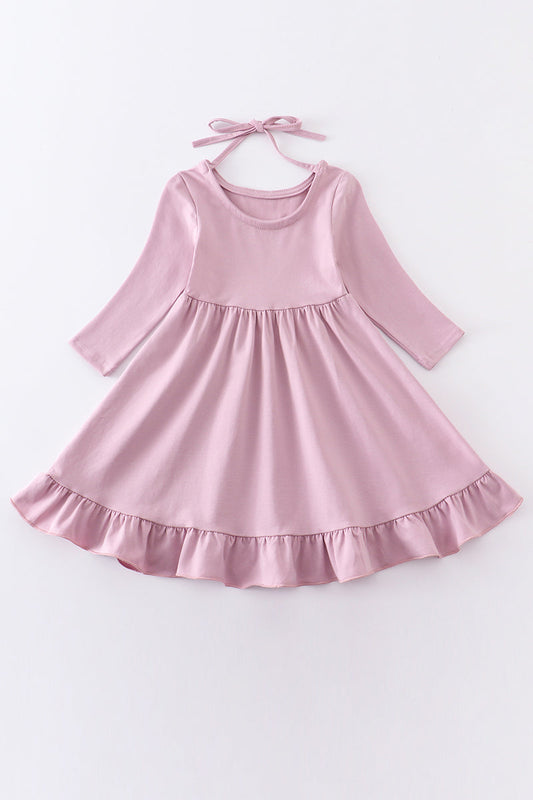 Pink ruffle girl dress