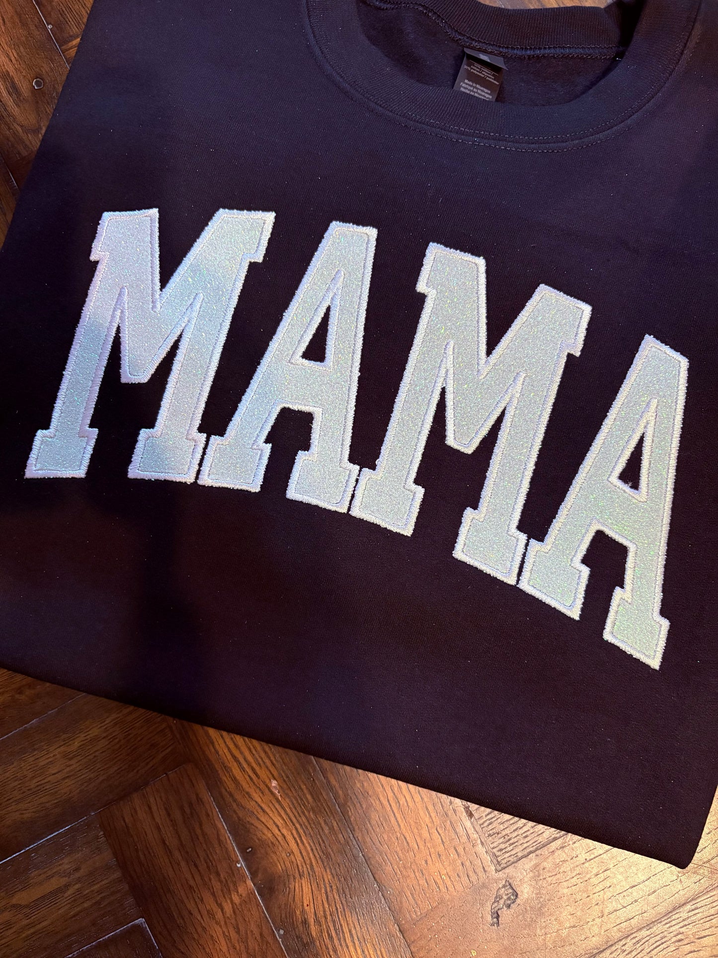 Mama white  & Mama Pink embroidered vinyl sweatshirts