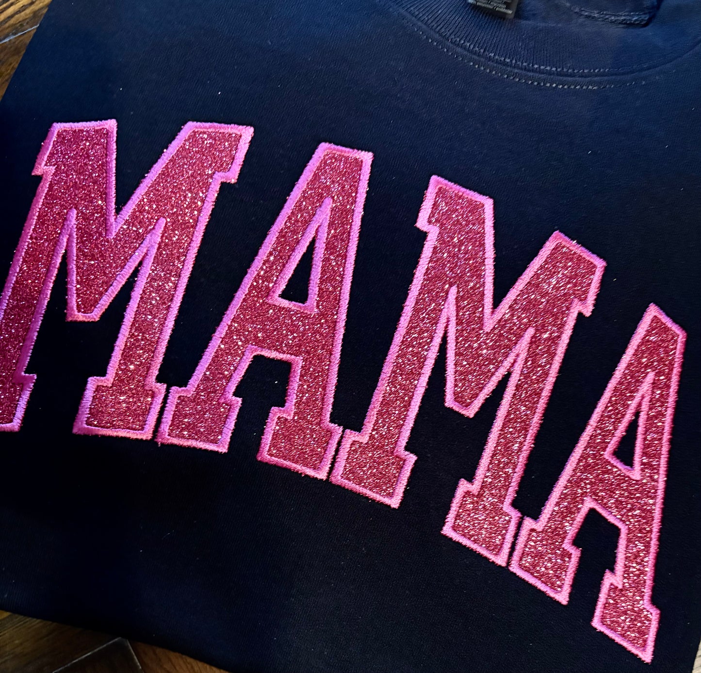 Mama white  & Mama Pink embroidered vinyl sweatshirts
