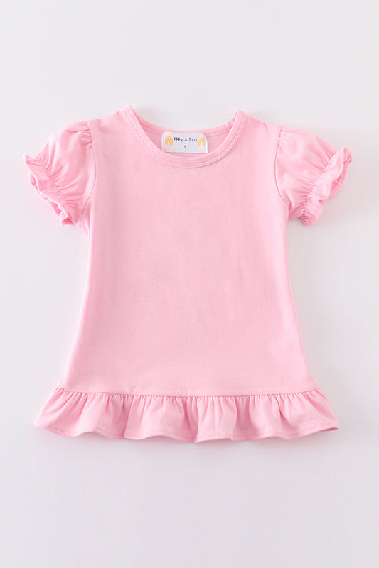 Premium Blush basic ruffle top