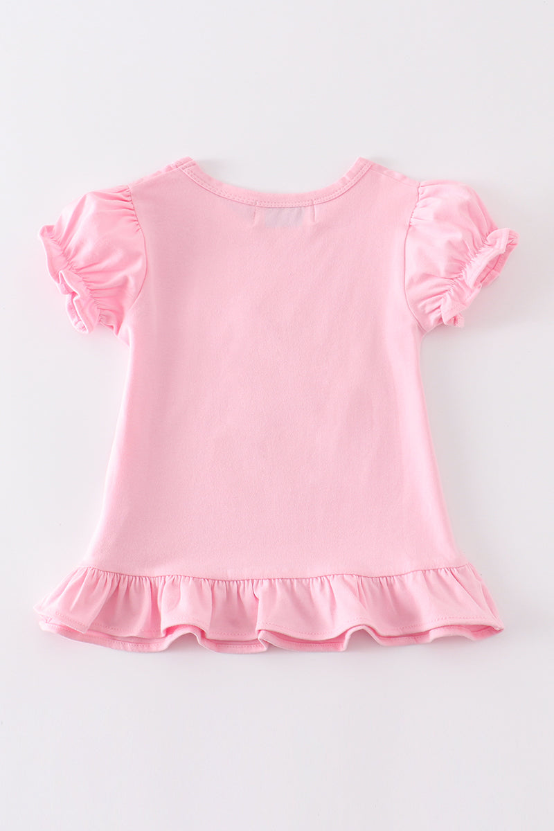 Premium Blush basic ruffle top