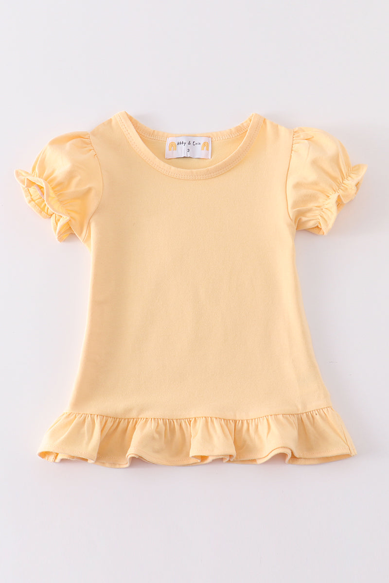 Premium Yellow basic ruffle top