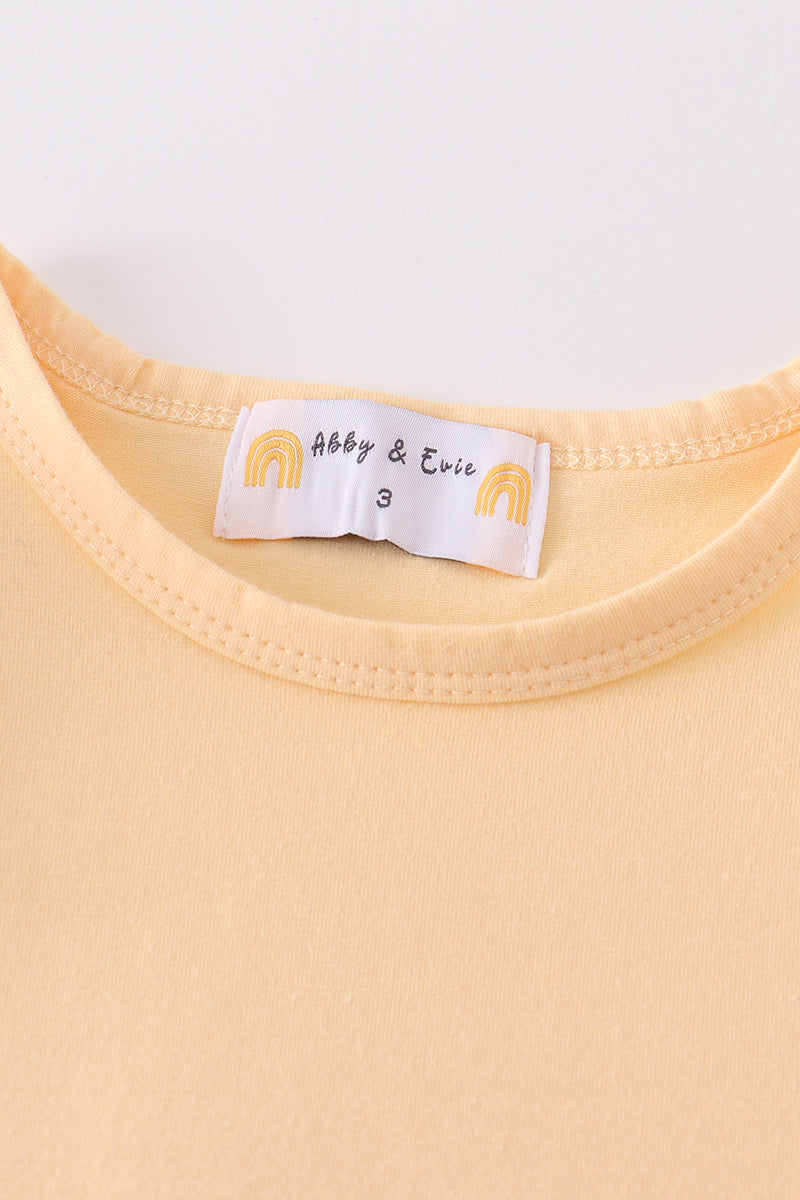 Premium Yellow basic ruffle top