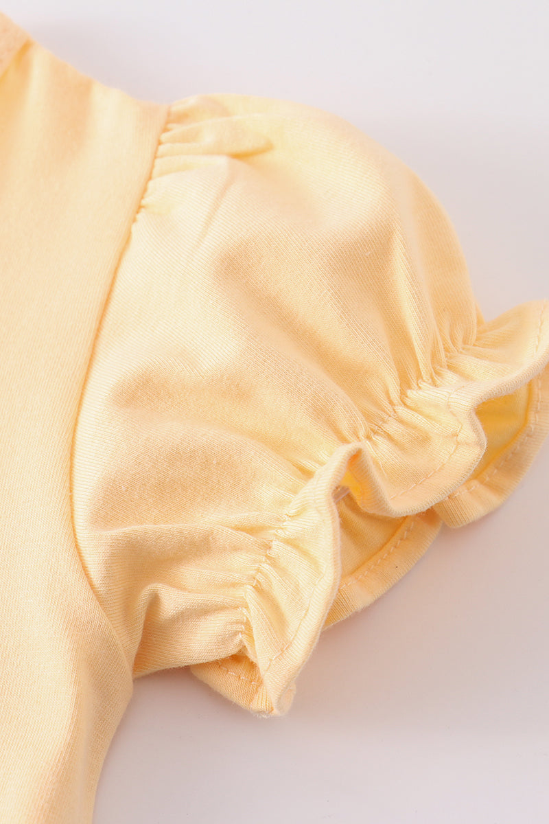 Premium Yellow basic ruffle top