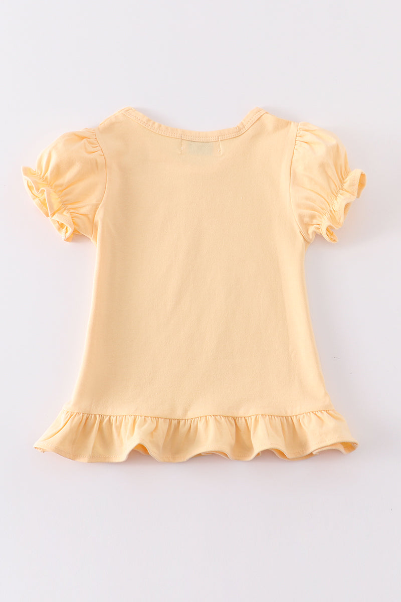 Premium Yellow basic ruffle top