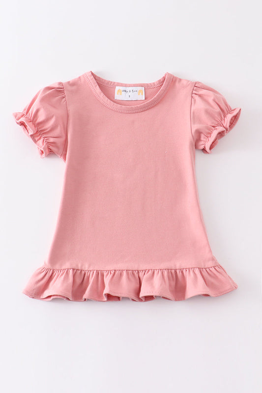 Premium Pink basic ruffle top