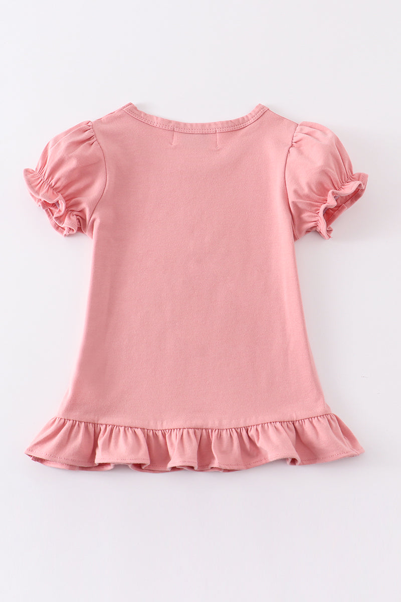 Premium Pink basic ruffle top