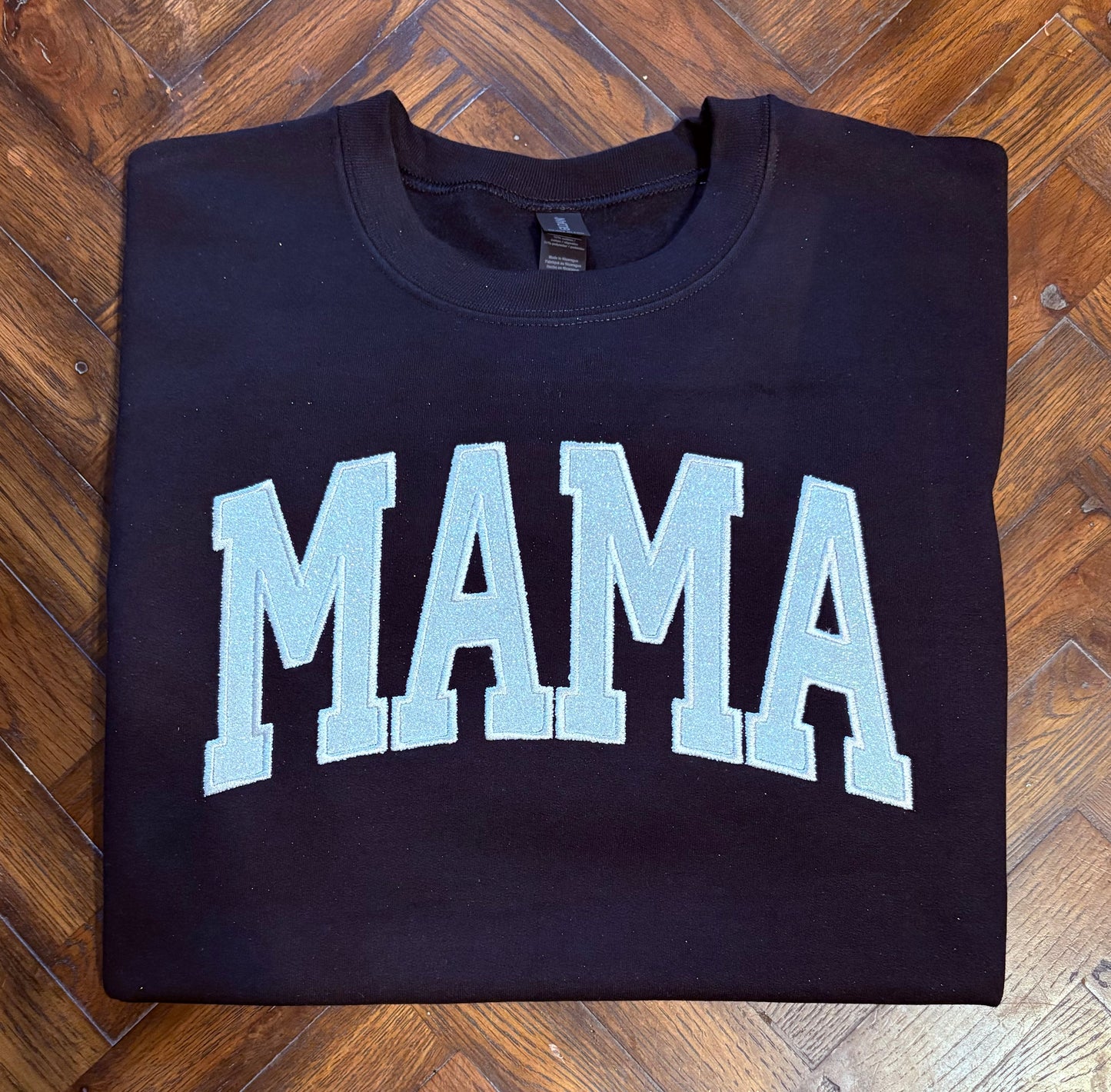 Mama white  & Mama Pink embroidered vinyl sweatshirts