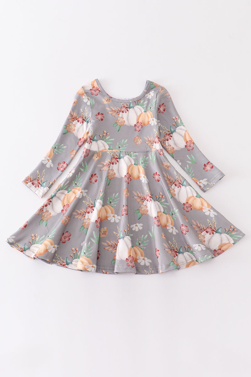 Thanksgiving pumpkin print dress