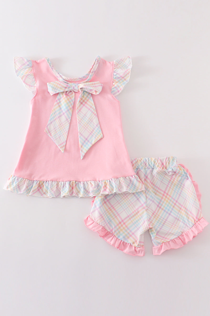 Pink popsicle applique ruffle set