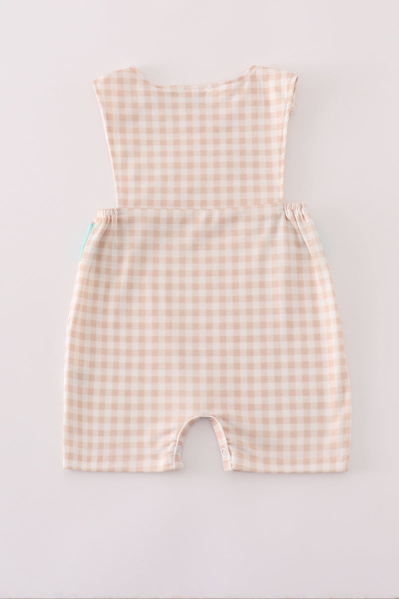 Mint hunting puppy embroidery gingham jonjon
