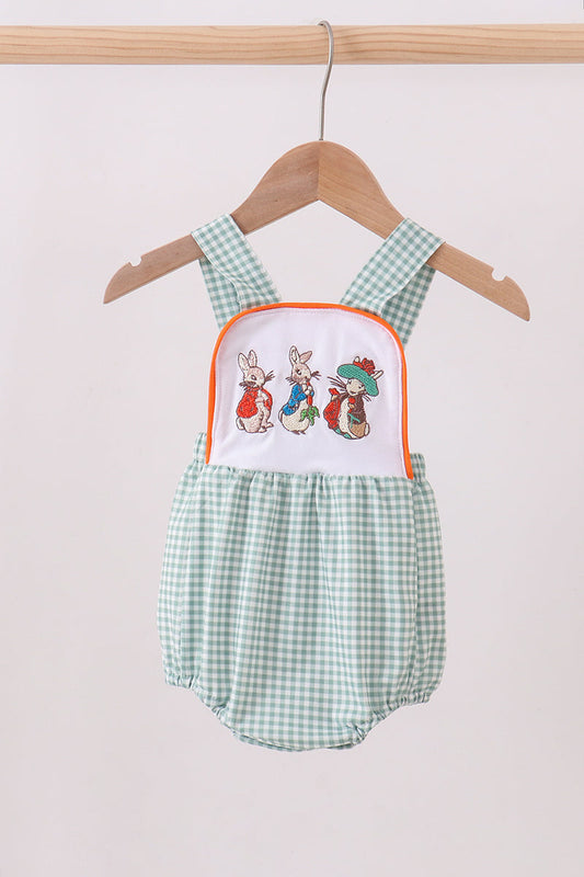 Bunny embroidery gingham bubble