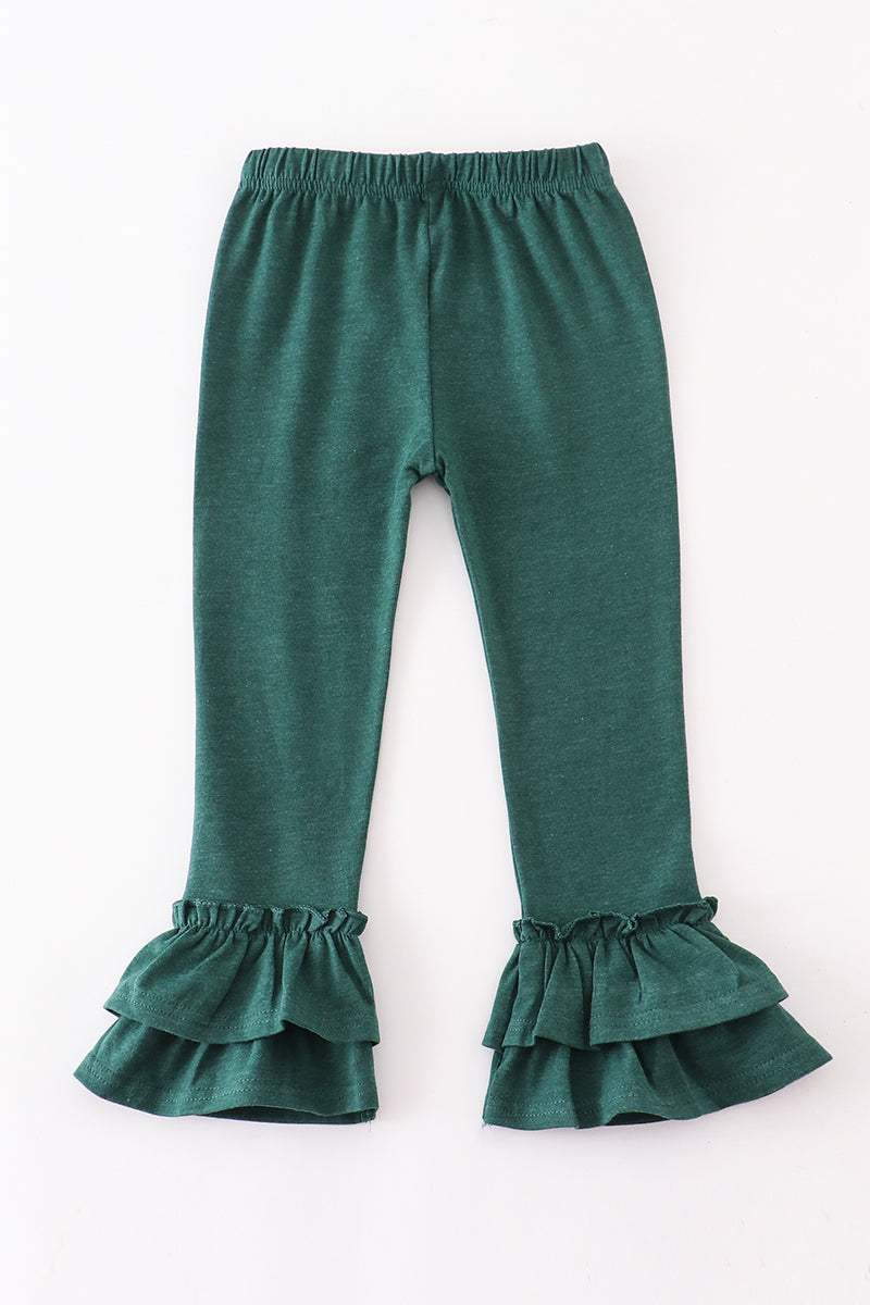 Teal ruffle legging