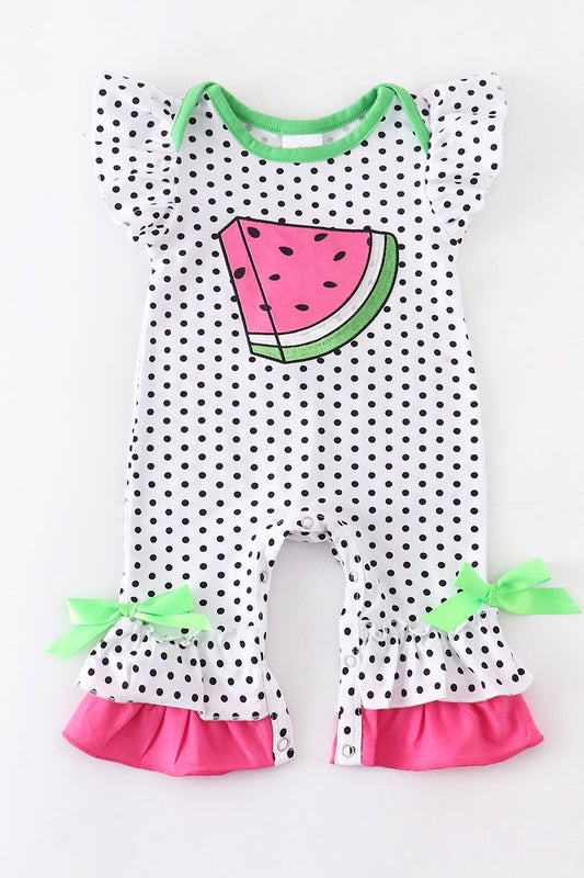 Watermelon applique baby romper